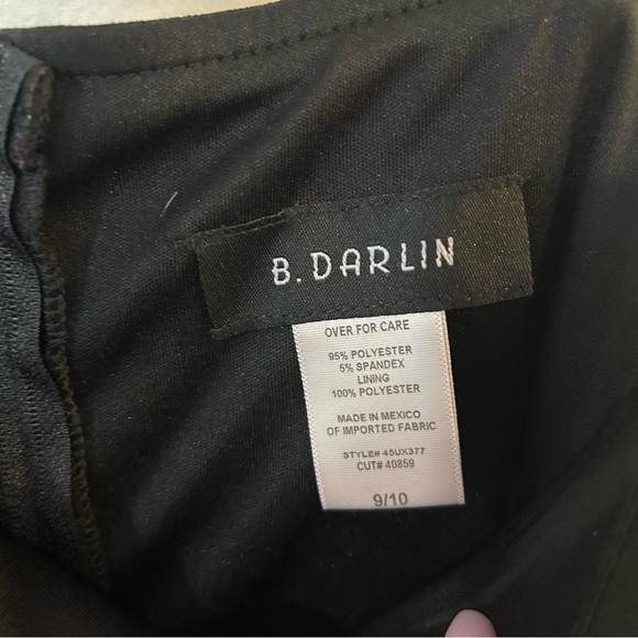 B. Darlin Juniors Black Spaghetti Strap Fit & Flare Mini Dress Size XL 9/10 - Picture 3 of 7